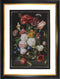 Thea Gouverneur - Borduurpakket met telpatroon - 785.05 - Voorgesorteerde DMC Garens - Stilleven met bloemen in een glazen vaas. Jan Davidsz. de Heem. 1650 - 1683 - Zwart Aida 7 kruisjes/cm- 72 cm x 49 cm - DIY Kit