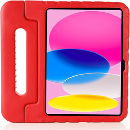 Lunso - Geschikt voor iPad 10 (2022) - EVA Schokbestendige Kinderhoes met handvat - Rood