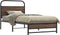 vidaXL - Bedframe - zonder - matras - bewerkt - hout - bruin - eikenkleur - 100x190 - cm