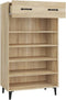 vidaXL - Schoenenkast - 60x35x105 - cm - bewerkt - hout - sonoma - eikenkleurig