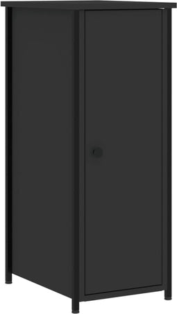 vidaXL - Nachtkastje - 32x42x80 - cm - bewerkt - hout - zwart