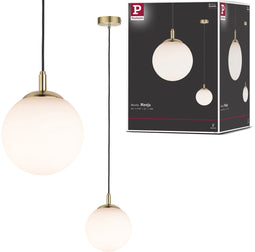 Paulmann Menja - Hanglamp - Dimbaar - Wit Messing geborsteld