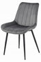 Stoel SOSA - Donkergrijs Velvet, Zwarte Metalen Poten, Modern Design en Uitstekend Zitcomfort voor Woonkamer, Slaapkamer, Eetkamer of Kantoor, Max. 120 kg