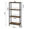 Woltu Opbergkast Narrow 4 Planken Industrieel - MDF + Metaal - Rustiek Bruin + Zwart - 50 x 20 x 110