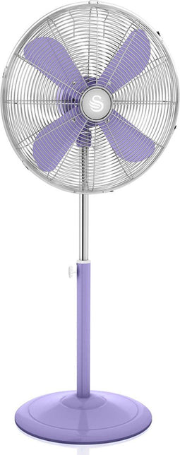 Swan 16 inch Vloerventilator – Verticaal Kantelbaar – 3 Snelheden – Paars