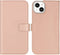 Selencia iPhone 14 Plus - Echt Lederen Bookcase - 3 Pashouders - Dusty Pink