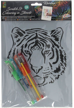 Creative Craft Group Scratch Set Regenboog Tijger & Eenhoorn