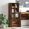 vidaXL - Hoge - Kast - in - Rook - Eik - 45,5x34x127 - cm - Geengineerd - Hout