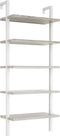 Wandrek ladder boekenkast Stoer - industrieel metaal hout - 184 cm hoog - wit