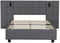 Juskys Luzano - Gestoffeerd Bed - 140x200cm - Fluweel - Donkergrijs - Incl. Leeslampje