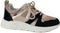 POSH by Poelman CAROCEL - Dames sneaker - Vetersluiting met gouden details - Zwart met beige