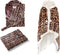 Linnick Flanel Fleece Deken + Hoodie met Capuchon Leopard - brown - 140x200cm - 130x180cm - Plaid