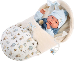 Llorens full body babypop jongen Nico met slaapzak en speen 40 cm