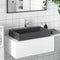 vidaXL - Wastafel - 60x38x11 - cm - mineraal - gegoten/marmer - gegoten - antraciet