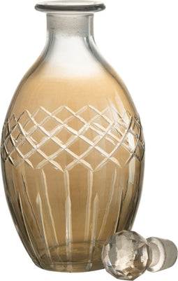 J-Line karaf Ruit Ovaal - glas - grijs/greige