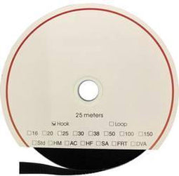 FASTECH® T0105099990325 Klittenband Om vast te plakken Hotmelt Haakdeel (l x b) 25000 mm x 50 mm Zwart 25 m