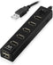 Ewent EW1130 - 7-poorts USB-hub - USB 2.0 tot 480 Mbps - Zwart