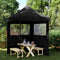 vidaXL - Partytent - inklapbaar - pop-up - met - 2 - zijwanden - zwart