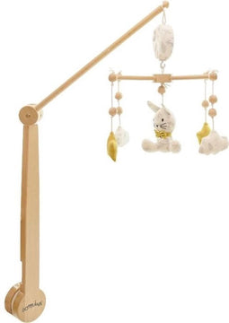 Domiva Muziekmobiel LEAFY BUNNY - 40 x 70 cm - Beukenhout - Afneembare knuffels