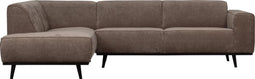 BePureHome Statement Hoekbank Links - Rib - Taupe - 77x274x210