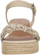 Tamaris Raffia Sandalen - Platte sandalen - Touch-it binnenzool - Beige