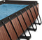 EXIT Wood zwembad 400x200x122cm met filterpomp - bruin