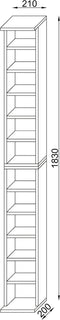 VCM Houten CD DVD standaard Opbergrek Boekenplank Decoratieve plank Bigol Houten CD DVD standaard Opbergrek Boekenplank Decoratieve plank Bigol