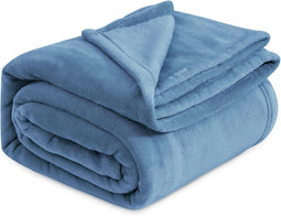 Bedsure BDEA523G1AL8QU - Fleecedeken - Warm zacht lichtgewicht 220 x 240 cm - Blauw gewassen