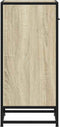 vidaXL - Dressoir - 35,5x35x76 - cm - bewerkt - hout - en - metaal - sonoma - eikenkleur