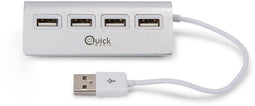 Quick Media QMH204P - Hub USB 4 Poorten - Hot Swappable - Aluminium