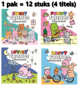 Happy Friends - Cozy kleurboek - 48 kleurplaten 20.5x21cm