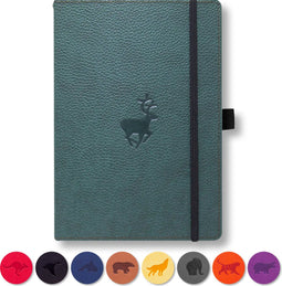 Dingbats* Wildlife A6 Notitieboek - Green Deer Stippen - Bullet Journal met 100 gsm Inktvrij Papier - Schetsboek met Harde Kaft, Binnenvak, Elastische Sluiting en Bladwijzer