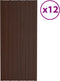 vidaXL - Dakpanelen - 12 - st - 80x45 - cm - gegalvaniseerd - staal - bruin