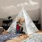 Wereldkaart Tipi Tent Zwart/wit Wigwam Speeltent / 100% katoen / 120 x 120 x 160 / 2 jaar garantie