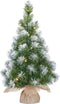 Mica Decorations Kunst kerstboom - 60 cm - met verlichting en sneeuw - Groen