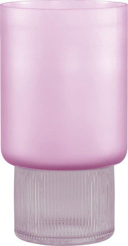 PTMD Kandis Ronde Vaas - H25,5 x Ø14 cm - Glas - Roze
