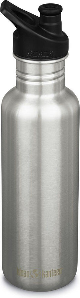 Klean Kanteen Classic 800Ml/27Oz W/Sport Cap Drinkfles - waterfles te gebruiken als bidon.