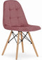 DUMO Stoel Donkerroze - Velvet Bekleding, Beukenhouten Poten, Tijdloos Ontwerp en Ergonomisch Comfort voor Woonkamer, Keuken, Eetkamer, Slaapkamer en Kantoor, Max. 120 kg