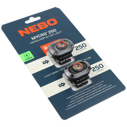 NEBO NEB-HLP-1010-G MYCRO 250 - LED hoofdlamp - 250 lumen - set van 2