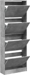 Schoenenkast 60x21x163,5 cm bewerkt hout betongrijs