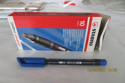 Viltstift stabilo ohp 843/41 rond m blauw | 10 stuks