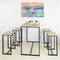 Hoge Bartafel - Bartafel met 4 Krukken - Modern Industrieel Design - Beige