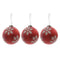Glazen kerstballen - Ø8 cm - set van 3 - wit sneeuwvlok patroon (set van 3)