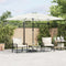 vidaXL - Parasol - met - stalen - paal - 290x290x238 - cm - wit