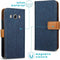 iMoshion Hoesje Geschikt voor Samsung Galaxy J5 (2016) Hoesje Met Pasjeshouder - iMoshion Luxe Canvas Bookcase - Donkerblauw