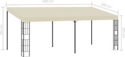 Wandprieel 3x6 m stof crèmekleurig