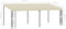 Wandprieel 3x6 m stof crèmekleurig