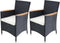 vidaXL - Tuinstoelen - 2 - st - met - kussens - poly - rattan - zwart