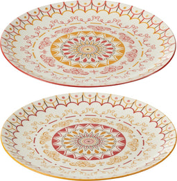 J-Line bord Jam - porselein - mix - 2 stuks