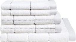 Seahorse combiset Grid 5 delige badtextielset white (2GD+2BD+1DL)